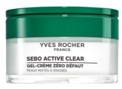 Yves Rocher SEBO ACTIVE CLEAR Zero Blemish Gel-Creme – Anti-Pickel & Mattierend – 91% Natürlicher Ursprung – Verfeinertes Hautbild – 50ml