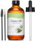 PHATOIL Rizinusöl Bio 118ml - 100% Rein Natürlich Castor Oil USDA Organic - Kaltgepresst - Rizinusöl für Haare, Wimpern, Augenbrauen, Nägel, Bart, Pipetten + Augenbrauen Pinsel + Wimpernbürste