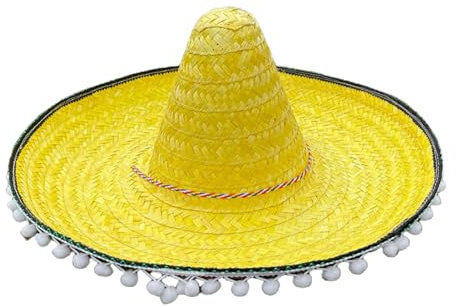 Cazqgoy Sombrero mexicano sombrero paja sombrero fiesta sombrero (amarillo)