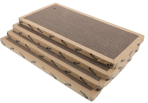 VANZACK 4stücke Sisal-kratzmatte für Katzen mit Wellpappenrand Kratzbrett für Drinnen Eckschutz für Möbel Natürliche Sisaloberfläche für Krallenpflege