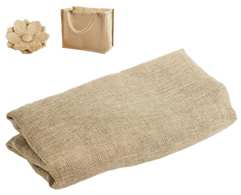 PEEXTBB 100 x 160 cm Jute Gewebe Jutestoff, Jute Leinen Stoff Meterware Leinenstoff, 280 g/m² Fasergewebe Leinenstoff Zuschneidbar, für DIY Projekte, Parteien Accessoires, Gartenarbeite