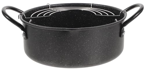 Lurrose Friteuse Japonaise avec Égouttoir D'huile en Acier Inoxydable Poêle à Frire Profonde Pratique avec Bec Verseur, pour Camping et Pique-niques en Famille