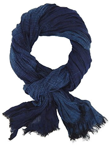 Ella Jonte Schal Herrenschal blau gestreift Viskose