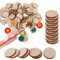 FITYLE 100 Stück Holzscheiben, Runde Holzscheiben, Unvollendete Holz Log Scheiben, Dicke Holzbasis Leere holzscheiben zum basteln für DIY Handwerk Hochzeit Mittelstücke Basteln Bemalen Scrapbooking