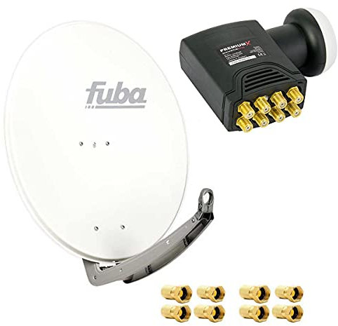 Fuba DAA 780 W Satellitenantenne Aluminium in Weiss HDTV 3D 4K Premium X Deluxe Octo LNB Sat