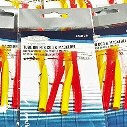 Tube Rig Pack of 5 to 3/0 Hooks. Ideal For Boat/Sea Fishing for Cod Mackerel
