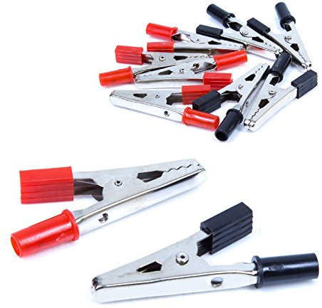 20 x Insulated Crocodile Clips Electrical Battery Connectors 5 Amp Alligator Clamps
