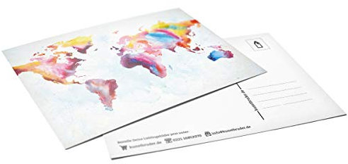 Kunstbruder Weltkarte 3er Postkarten-Set in versch. Motiven by (div. Motive)- Street Art Banksy Skyline Postkarten Din A6 14,8x10x5cm