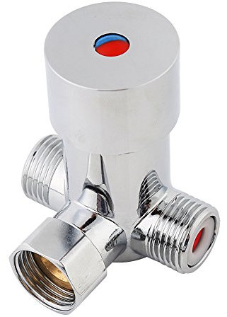 Qinlorgo Mitigeur G1 / 2 pour Eau Froide Chaude Control Contrôle de la température du mélangeur thermostatique en Laiton Massif pour Robinet sans Contact du capteur Automatique de Salle de Bains