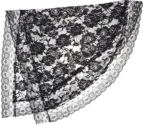 Beaupretty Spitze Mantilla Katholischen Schleier Kirche Schleier Kapelle Kopfbedeckung Lateinische Masse für Hochzeitsfrauen (Schwarz zufälliger Stil)
