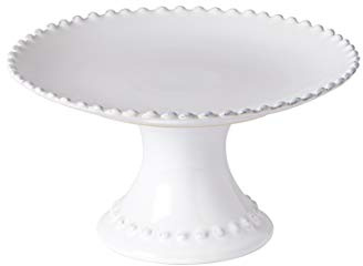Costa Nova, Pearl colección, Vajilla elegante, gres, Plato con pié para tartas y pasteles, blanco, 22 cm