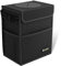 K KNODEL Car Bin With Lid - Foldable and Waterproof for Tidy Use, Adjustable Straps and Multiple Pockets (Medium, Black)