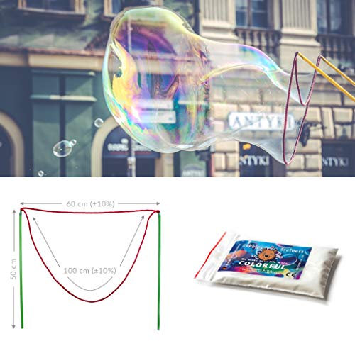 Bubble Brothers Riesiges Seifenblasenherstellungs-Set, grüne Seifenblasenstäbchen und magisches Pulver für 5 Liter Seifenblasen-Lösung, Outdoor-Spielzeug, Premium-Seifenblasen-Lösung
