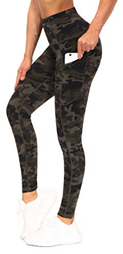 THE GYM PEOPLE Damen Dicke Sport Leggings High Waist Yogahose mit Taschen | Blickdicht, Seitentaschen, Innentasche, Flatlock-Nähte, 4-Wege-Stretch, Atmungsaktiv, Camel-Toe-Proof, Laufen Fitness Pilates