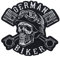 Finally Home German Biker Totenkopf Patch zum Aufbügeln | Motorrad Kutte Patches, Hunde Bügelflicken, Motorradjacke Männer Flicken, Motorcycle Aufnäher für Lederwesten