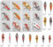 Trout Fishing Spoons Lure Kits-12pcs/set Fishing Spinners Kit Hard Metal Baits Single Hook with Plastic Box for Trout, Char Pike and Perch Fishing Accessories (SET B)