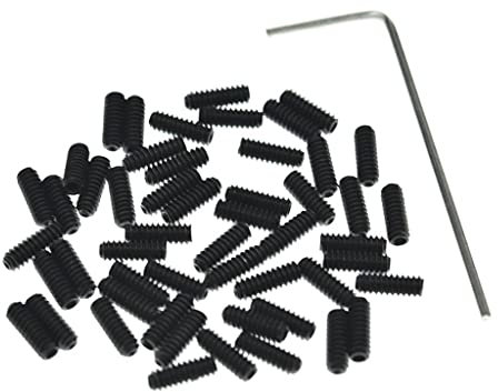 KAISH 50x Metric M3x8 Black Guitar Bridge Saddle Height Adjustment Screws for Stratocaster/Telecaster