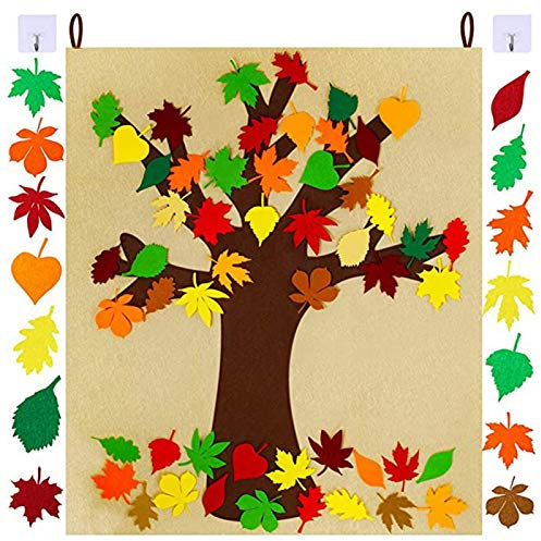 Planche de feutrine pour arbre d'automne - Kit d'artisanat de remerciement pour l'automne - Décoration de feuille d'automne - Fournitures de Thanksgiving - Jouets à faire soi-même