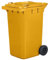 Jestic Cubo de basura 120 240 para basura basura con ruedas de goma silenciosas para recogida diferenciada, reciclaje interior exterior EN840 (240 Litros, Amarillo)