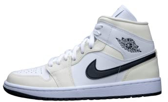 NIKE Womens Air Jordan 1 Mid Trainers BQ6472 Sneakers Shoes (UK 3.5 US 6 EU 36.5, Coconut Milk Black 121)