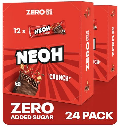 NEOH Low-Carb Keto Crunch-Schokoladenriegel – Ohne zugesetzten Zucker, Mit jedem Bissen ein knuspriges Schokoladenerlebnis, Perfekt für eine Low-Carb-Ernährung, 24x30g Packung