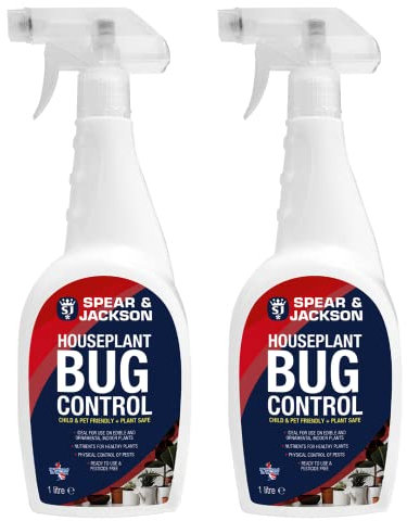 Spear & Jackson Houseplant Bug Control - 2 x 750 ml - Pet Friendly, Plant Safe, Ready to Use - Indoor Plants