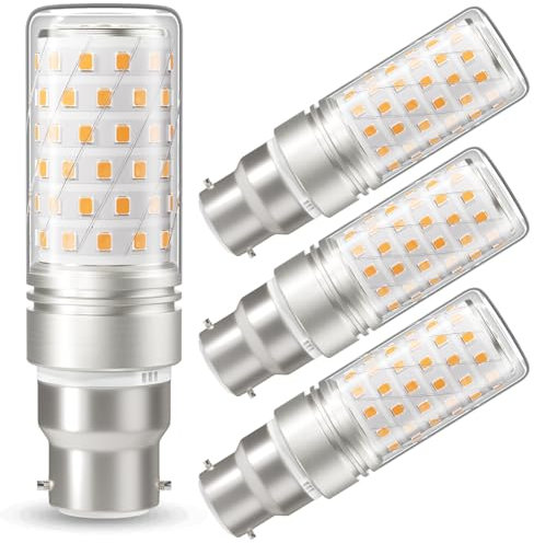 DiCUNO B22 LED Mais Lampe 10W, 130W Halogenbirne entspricht, Warmweiß 2700K, 1350LM, B22 Bajonettsockel, LED Maiskolben nicht dimmbar, 4er Set