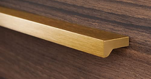 Gedotec Möbelgriffe aus Aluminium | 1 Stück Türgriffe für Schränke - Messing dunkel gebürstet inkl. Befestigungsmaterial | ANGLE 0077 | LA: 256 mm | Griffe für Küchenschränke Schrankgriffe Griffe