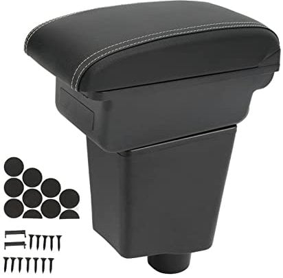 Armrest Box for Captur Clio 4 Car Center Console Armrest Storage Box with USB Ports Artificial Leather Quiet Closing
