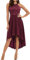Bbonlinedress Abendkleid lang elegant festliches Kleid Neckholder Spitzenkleid High Low Cocktailkleid Brautkleid für Hochzeit Abschlusskleid lang Sommer Strandkleid Burgundy 2XL