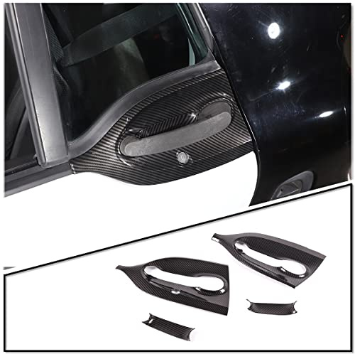 METYOUCAR Car Door Handle Bowl Cover Trim for Benz Smart 453 Fortwo Forfour 2016-2021 Car Accessories Left Hand Drive (Carbon Fiber)