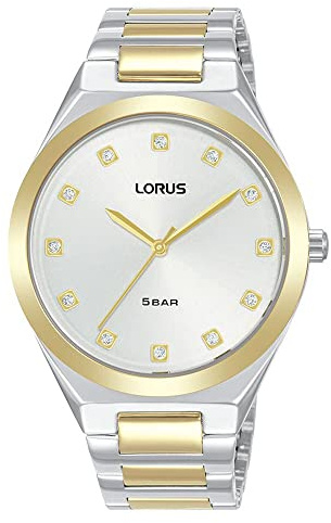 LORUS Damen Analog Quarz Uhr mit Metall Armband,Silber