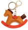 JIJIBA Femmes Cuir Charms Sac Pendentif Keychain Cartoon Pony Rocking Horses Keyring Cute Animal Ornement Accessoires Décoration Cadeau