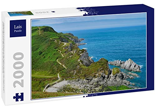 Lais Jigsaw Puzzle The coast of North Devon near Lee Bay shows the steeply sloping slate layers of the Morte Slates Formation - a sedimentary rock formed during the Devonian period 2000 pieces