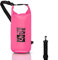 Dry Bag Wasserdichte Tasche Meer 5L 10L 20L wasserdichte Tasche mit verstellbarem Schultergurt, Waterproof trockener Beutel/Sack, Kayaking Boots-Ausflug Kanu/Fischen/Rafting/Snowboarding (Rosa, 5l)