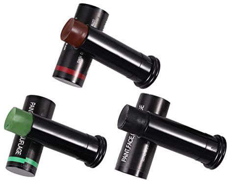 BESPORTBLE Camo Face Paint Camouflage Paint Stick 3pcs Rotating Sticks Black Brown Green Woodland Supplies CS Hunting Role Play