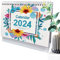 Tischkalender 2024-2025 | Englischer Kalender 2024 Tischkalender, Wendekalender für den Schreibtisch,365-Tage-Countdown-Standkalender mit Metallspule und Notizzettel zum Überprüfen des Datums