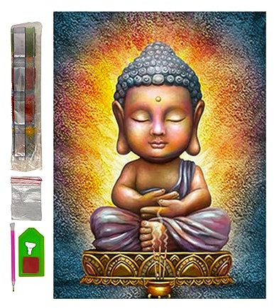 SusggO Diamond Painting Kit Completo, Set Pintura de Diamantes 30x40cm Diamond Painting accesorios DiY 5D Cuadro Punto de Cruz Bordados Manualidades Decoracion Hogar Pared (BUDA MEDITACION)