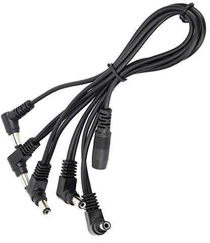 5-Way Daisy Chain Cable Right 5 Way Guitar Cable,Power Cable Guitar Angle Plug Daisy Chain Power Cable for Guitar Effects Pedal