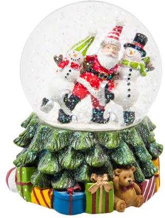 Topadorn Weihnachts-Schneekugel mit Musik Polystone Wasserkugel Spieluhr, Schneemann