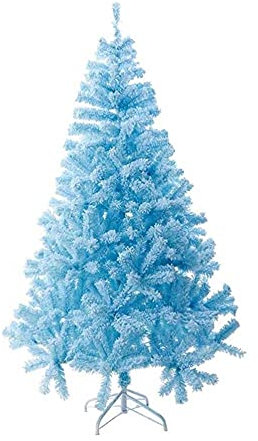 TEmkin Weihnachtsbaum Künstlicher Baum Weihnachtsbaum Weihnachtsbaumschmuck, Glasfaser-Weihnachtsbaum, Blauer Weihnachtsbaum und Metallständer, Weihnachtsdekoration für den Innenbereich ()