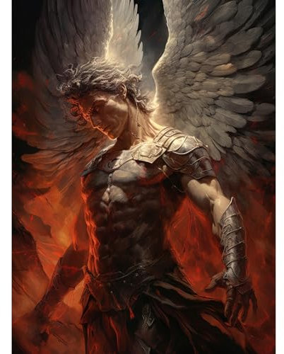 Artery8 Archangel Michael Powerful Warrior Conceptual Artwork Champion of Justice Armour Angel Wings Unframed Art Print Poster Wall Decor 12x16 inch