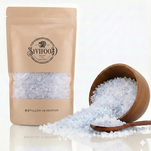 SIVIFOOD® grobes Blausalz [600g] - Seltenes Blau Salz für Salzmühlen - Saphirblaues Salz als edles Gourmethighlight für Fleisch & Fisch – Natürliches Blaues Salz für Feinschmecker