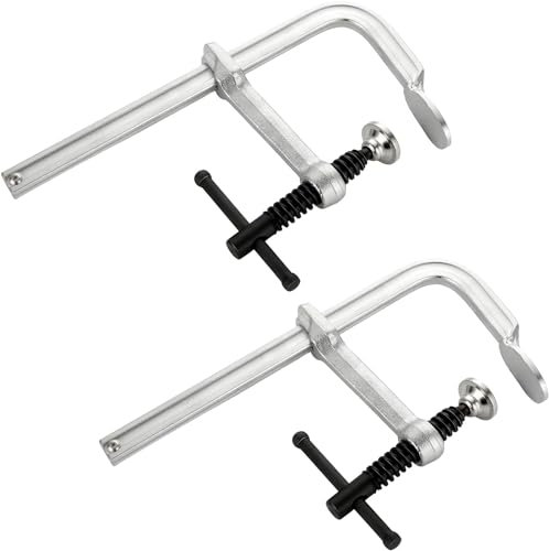 JMIATRY Welding F Clamps 6 Inches Steel F Clamps for Welding Bar Clamp Heavy Duty Max Open 6-inch, Throat Depth 3 inch, 1320lbs Clamping Force, Pack of 2