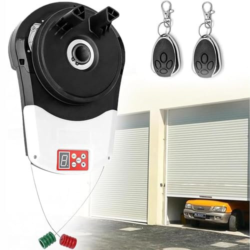 Electric Garage Automatic Roller Door Opener, Automatic Rolling Gate Opener with 2 Remote, Built-in Motor with Led Light, Electronic Garage Door Opener Lift Force 800n Power