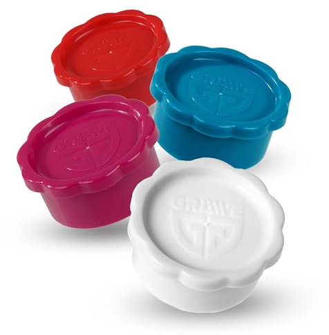 GRÄWE Lids for Sodastream glass bottles Penguin and Crystal, set of 4 bottle lids, absolutely tight seal, glass bottle lid in red, white, pink, turquoise