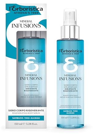 L'Erboristica Athena's Infusions – Skincare Acqua Mizellen – Serum für den sensorischen Körper – feuchtigkeitsspendend und regenerierend – mit Alpen, Holunder, Thymian und Helichrysum – 150 ml