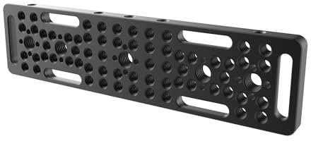 DINESK Multifunctional Cheese Plate with 1/4 3/8 Threads,Switching Plate Camera Easy Plate for Railblocks Dovetails and Short Rods