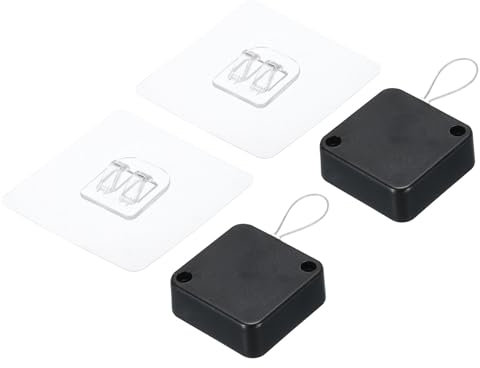 QUARKZMAN Chiudiporta Automatico con Sensore Senza Perforazione 0,04x39 Lucchetto con Cavo Retrattile con Terminale ad Arco con Blocco Sicurezza Adesivo Biadesivo per Porte 400g 2Set Nero