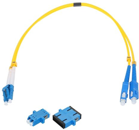sourcing map 1Pcs 1Ft LC-SC/UPC Fiber Optic Patch Cable Single Mode Duplex Cable with LC and SC Duplex Coupler LSZH Jumper Fiber Optical for Network Transceiver Instrumentation,OS2 Grade